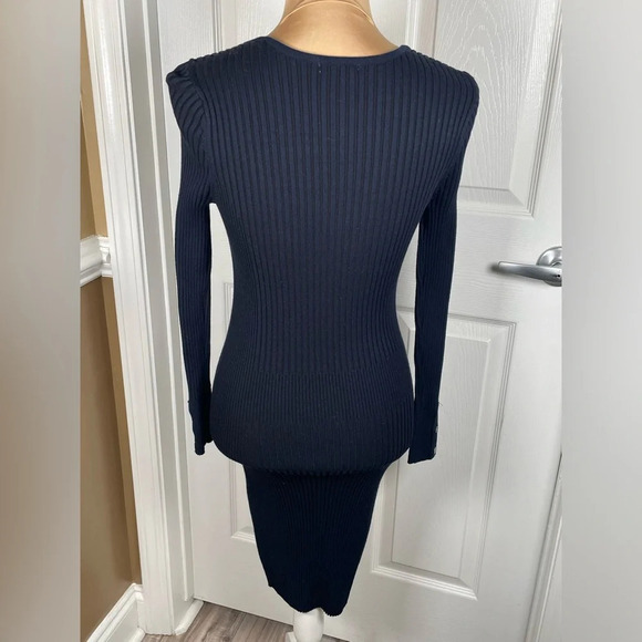 Cache Long Sleeve Blue Bodycon Dress Small - Picture 6 of 8